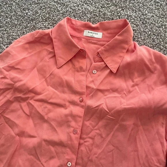 Babaton | Aritzia | Tencel Lyocell Coral Button Down Shirt Small - Picture 3 of 6
